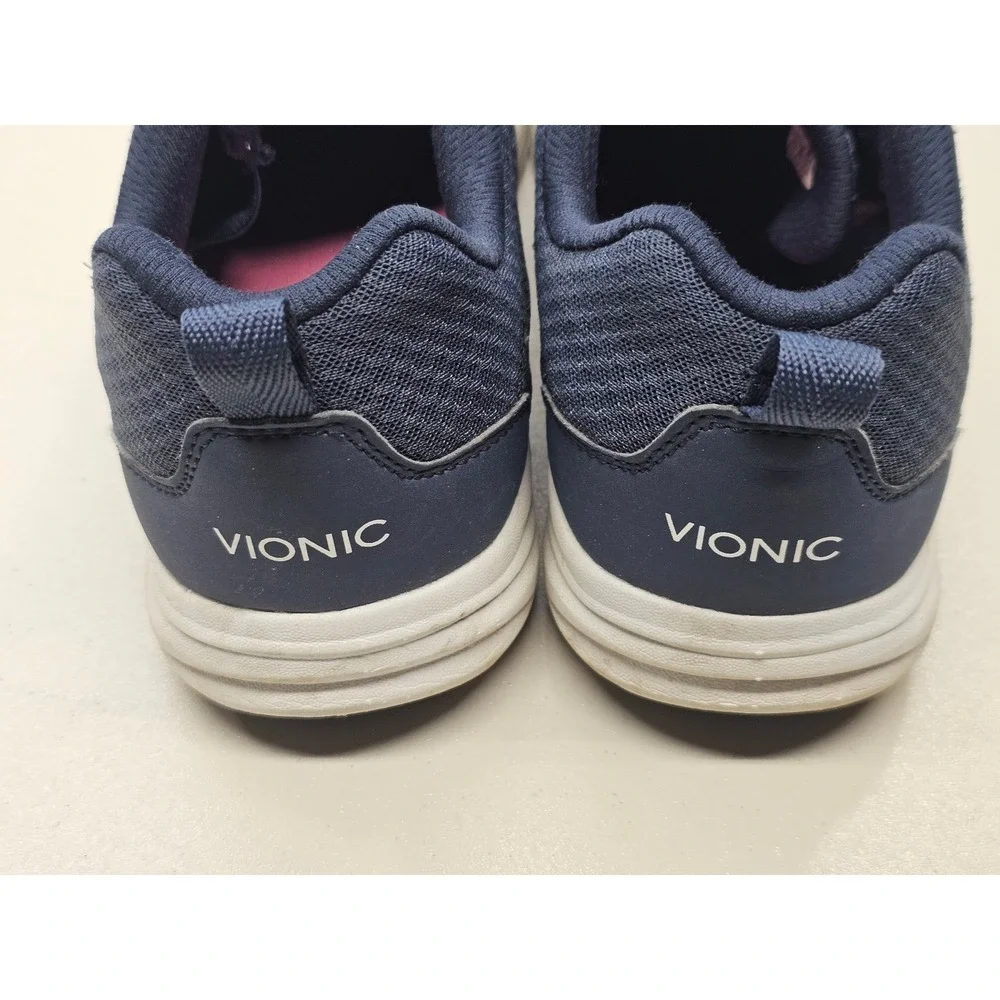 Vionic Shay Navy Blue Mesh Lace Up Walking Sneakers‎ Womens Size 10 Arch Support
